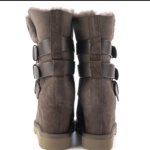 Ash Yes Shearling-Cuff Wedge Boot Topo Size 40 - Picture 8 of 14